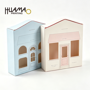 Boîte en papier pliable en forme de maison, écologique et recyclable, emballage personnalisé pour maison de poupée, biscuits, collations, petits cadeaux, cosmétiques - Product Image 3
