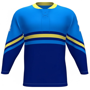 Suministro Directo de Fábrica, Camisetas de Hockey sobre Hielo Sublimadas Personalizadas, Diseño Profesional, Transpirables, Antibacterianas, 100% Poliéster, Deportivas - Product Image 5