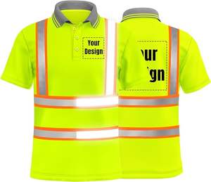 Jersey 100% coton haute visibilité pour T-Shirt personnalisé votre LOGO solide séchage rapide vêtements de travail de construction de sécurité - Product Image 3