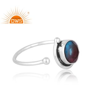 Mejor diseño de plata esterlina Natural Bio Alejandrita Doublet cuarzo anillo de piedras preciosas joyería personalizada para mujeres regalo para ella - Product Image 4