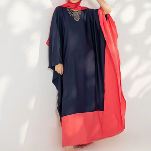 ชุดอะบายาหลากสีสำหรับผู้หญิงชุดผ้าปะเย็บปักผ้าโพลีเอสเตอร์อิสลามมุสลิม - Product Image 2