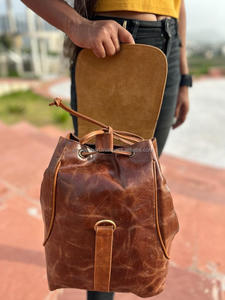 Nouveau design de sac à dos en cuir pleine fleur crunch sac à dos multi-usages de style vintage sac en cuir véritable Offre Spéciale produit en vrac en gros - Product Image 5