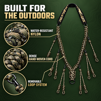 Lanière de camouflage LINK pour le sonnettoir à canard, en nylon tressé, pour le sonnettoir à oie, avec 10 boucles amovibles, sifflet à canard, accessoires de chasse durables MOLLE