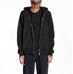 2025 Hot Sale <b>Black</b> Casual <b>Fleece</b> & Custom Oversized Pullover Hoodie Men Premium Cotton Plus Size for Winter - Product Image 3