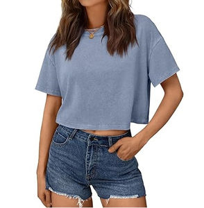 เสื้อครอปท็อปลายสก็อตสำหรับฤดูร้อน ผู้หญิง สวมใส่สบาย น้ำหนักเบา ทันสมัย ผ้าริบเนื้อดี พรีเมียม ใส่สบาย แขนสั้น - Product Image 6