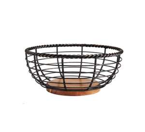 Panier élégant en fil métallique noir avec support Design moderne polyvalent et durable pour le stockage des aliments ou l'affichage décoratif - Product Image 6