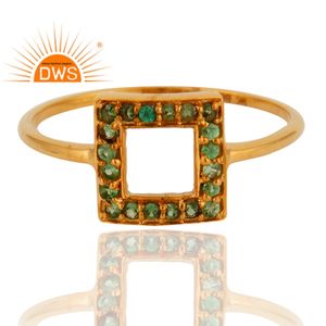 แหวนพลอย tsavorite ธรรมชาติชุบทอง18K แบบล่าสุดแหวนวางซ้อนกันได้เครื่องประดับชั้นดีสำหรับผู้หญิงของขวัญสำหรับผู้หญิง - Product Image 2