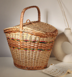 ตะกร้าหญ้าทะเลสานทำมือทนทาน,ตะกร้าผลไม้ขนาดเล็กสำหรับชายหาดปี100% - Product Image 3