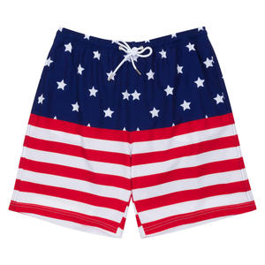 Pantalones cortos de playa Unisex de poliéster 100% al por mayor, bañadores de cintura media, Bóxer, calzoncillo con forro, tejido transpirable Vintage, calidad OEM/ODM - Product Image 1