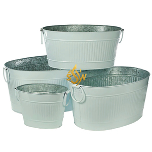 Pot de fleurs en métal galvanisé, fabriqué à la main, en relief, nouveau design, vintage et de luxe, pour la décoration de la maison et du jardin. - Product Image 1