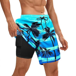 NOVEDAD DE VERANO 2025, pantalones cortos de playa transfronterizos para hombres, estampado Digital 3D de doble capa, deportes de punto medio, cordón informal de moda - Product Image 2