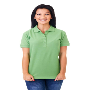 T-shirt uni 100% coton pour femme confortable de différentes tailles avec impression personnalisée écologique et décoration de boutons - Product Image 3