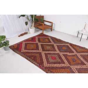 พรมวินเทจ ขนาด 5.6x10.2 ฟุต พรมขนาดใหญ่ ลายสัตว์สีแดง พรมขนสัตว์ตุรกี - Product Image 2