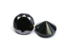 อัญมณีเพชรโมอิสสีดำที่สวยงามคู่ละ10มม. เพชรมออิสซาไนต์กลมอัญมณีเจียระไนสีดำสำหรับทำเครื่องประดับ - Product Image 2