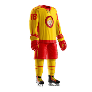 Uniforme de equipo de hockey sobre hielo cómodo vendedor caliente hecho a medida con bordado y sublimación Set estilo diseño de logotipo personalizado - Product Image 1