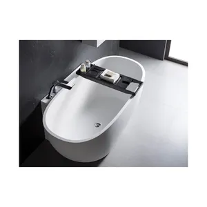 Baignoire autoportante moderne petite salle de bain acrylique surface solide support libre baignoire en pierre de trempage marbre prix disponible - Product Image 1