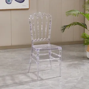 Luxury Party Banqueting Chairs Resin Transparent Plastic Stacking Events Wedding Napoleon Chairs