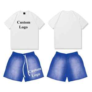 Ensemble short et t-shirt à manches courtes et short d'été 100% coton pour hommes, ensemble deux pièces pour l'extérieur et l'intérieur - Product Image 6