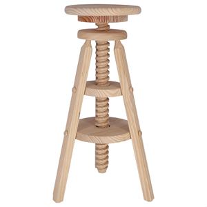 Sgabello Girevole in Legno Non Verniciato WELL HOME 29x29x90 cm, Sgabello da Bar - Product Image 5