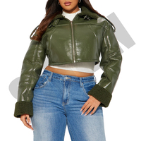 Veste en jean slim fit pour femme de qualité supérieure, en cuir de vache, style urbain personnalisé, hiver, fermeture éclair, col en fourrure de renard, coupe-vent