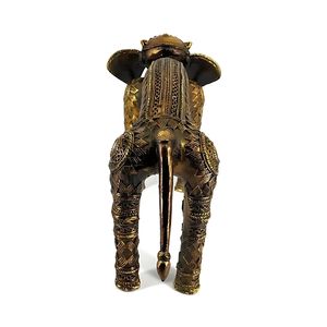 Figura Decorativa de Elefante Estirado, Hecha a Mano en Latón Macizo, Color Bronce, 11 Pulgadas, Decoración para Mesa, Regalo, Artesanía India - Product Image 3