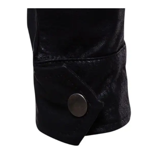 Vêtements pour hommes Veste en cuir Veste en cuir à capuche de couleur pure pour homme avec logo personnalisé - Product Image 6