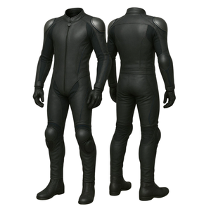 Traje de moto de carreras de pista de cuero de vaca negro 100% de alta calidad 1 pieza CE chaqueta y pantalón de cuero blindado conjunto de motocicleta - Product Image 4