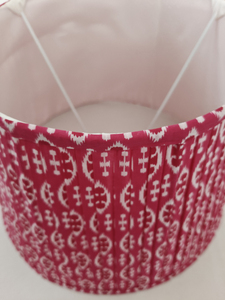 โคมไฟจับจีบหรูหราทำด้วยมือผ้าฝ้ายสีแดงเข้มพิมพ์ลายดอกไม้วินเทจสำหรับแบบดั้งเดิมสำหรับห้องนอนห้องนั่งเล่นตกแต่งบ้าน - Product Image 5