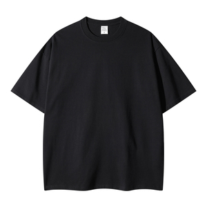 Nouveau design T-shirts Impression personnalisée Logo Streetwear T-shirt noir pour hommes Vêtement décontracté uni vierge respirant pour hommes - Product Image 6
