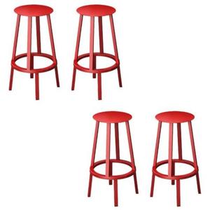 Tabouret de bar unique revêtu de couleur rouge de fer avec des détails de style industriel pour une décoration chic et tendance - Product Image 1