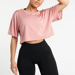 2025 été arrivée élégant femmes léger recadrée T-Shirt respirant noir couleur goutte épaule haut court - Product Image 1