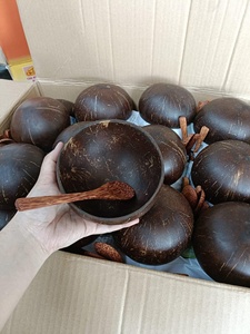 Cuencos de coco de bambú grabados únicos Cuencos de concha natural hechos a mano Venta al por mayor Fábrica DE EXPORTACIÓN DE Vietnam de alta calidad - Product Image 2