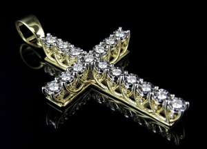 Diamant taille ronde clouté en argent sterling S925 pendentif croix charme élégant Moissanite Design cadeau pour tout le monde - Product Image 2