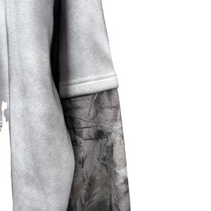 Superventas 370g sudaderas con capucha de alta calidad Patchwork Color contrastante Sudadera con capucha de dos piezas Vintage colorida sudadera de hombre - Product Image 5