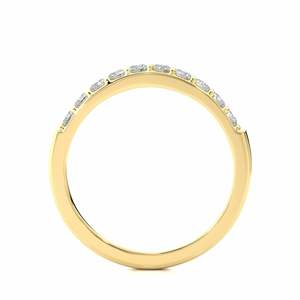 Anillo de Compromiso de Media Eternidad con Diamantes de Corte Redondo para Mujer - Product Image 2