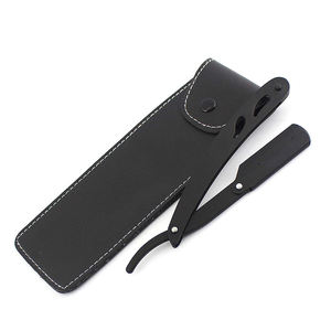 Maquinillas de afeitar de barbero de acero inoxidable de borde recto personalizadas para hombres, uso de barbero de Color negro, maquinilla de afeitar recta duradera para hombres - Product Image 5