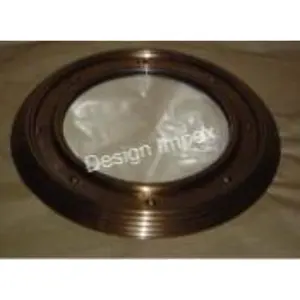 집 장식 나무 프레임 고급 금속 현창 거울 고급 로고 인쇄 수제 디자인 Impex 공장 거울