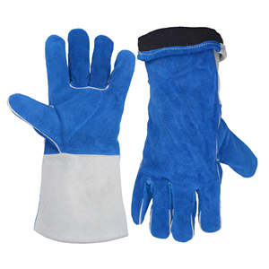 Guantes de Soldadura de Cuero Resistentes al Calor/Fuego y a Productos Químicos de 16 Pulgadas, Texturizados, Resistentes a Desgarros en Toda la Superficie, Transpirables y de Seguridad - Product Image 1
