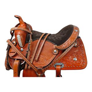 Venta al por mayor de sillas de carreras de barril hechas a mano de cuero genuino Premium Western Horse Saddles Bulk Rodeo Saddles Cowboy Tack Factory - Product Image 2