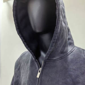 Personnalisé Luxe Lavé À L'acide Surdimensionné 100% Coton Fermetures À Glissière Pull Sweat Éponge Épaissie Plaine Surdimensionné Hommes À Capuche 2026 - Product Image 3