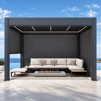 Pergola bioclimatique motorisée en aluminium 10x10 pieds avec écran d'intimité pour patio extérieur