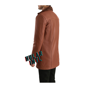 Chaquetas de bombardero para hombre, chaqueta de moto con cremallera de cuero genuino para hombre de invierno OEM, chaqueta de cuero de piel B3 - Product Image 5