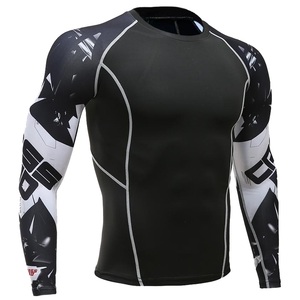 Alta calidad de los hombres de manga corta transpirable al por menor Rash Guard gran oferta Spandex MMA artículos en stock - Product Image 5