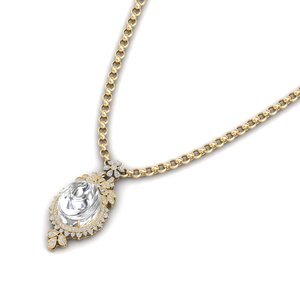 REYES exquisito collar con colgante de moissanita de Plata de Ley 925 accesorios de mujer corte ovalado 26,08ct joyería de boda de moissanita - Product Image 2