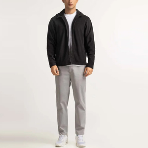 เสื้อฮู้ดซิปพิมพ์ลายผ้าฝ้าย 100% สไตล์สตรีทแวร์ขายส่ง สำหรับผู้ชาย ไซส์ใหญ่พิเศษ แขนยาว รับผลิตตามแบบ OEM - Product Image 4