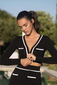 Conjuntos de pantalones de pierna ancha para mujer al por mayor, camisetas sin mangas de un solo pecho, pantalones informales a la moda, traje de oficina para mujer - Product Image 4