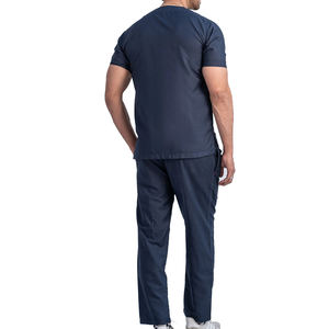 ชุดสครับสำหรับโรงพยาบาลสำหรับผู้ชายสีพื้นชุดสครับ4R 2025 - Product Image 3