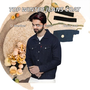 Veste en jean décontractée pour homme la plus vendue pour l'hiver, 100 % coton, teinte unie, logo frontal, service OEM disponible, vente en gros - Product Image 4