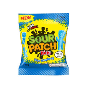 Bulk Wholesale Sourr Patch <b>Kids</b> Blue Raspberry Soft Candy 130g 24 Bags Per Master Carton Sugar Coated Raspberry Flavor Gums - Product Image 3