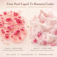 Savon liquide pour le corps OEM Sakura Cherry Blossom avec pétales réels visibles, 50%-80% d'ingrédients actifs, pour tous types de peau, vente en gros, 500ml, marque privée